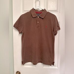 AMERICAN EAGLE Boys Brown Polo Short Sleeve Shirt Size Small